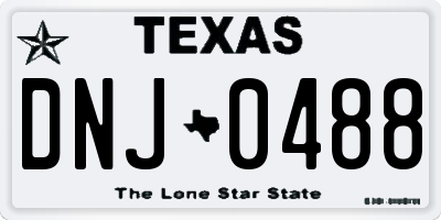 TX license plate DNJ0488