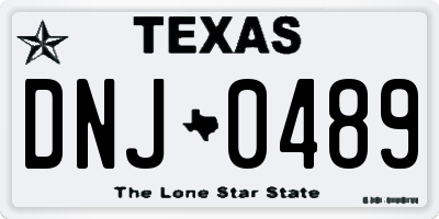TX license plate DNJ0489