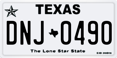 TX license plate DNJ0490
