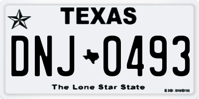 TX license plate DNJ0493