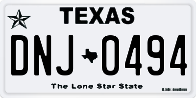 TX license plate DNJ0494