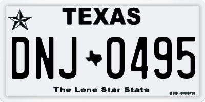 TX license plate DNJ0495