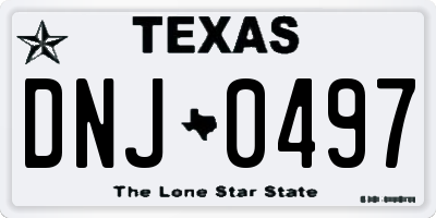 TX license plate DNJ0497