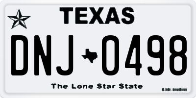 TX license plate DNJ0498