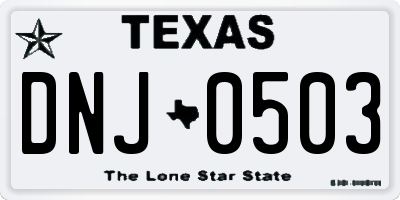 TX license plate DNJ0503