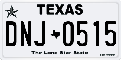 TX license plate DNJ0515