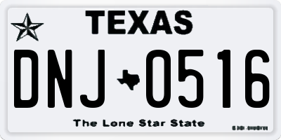 TX license plate DNJ0516