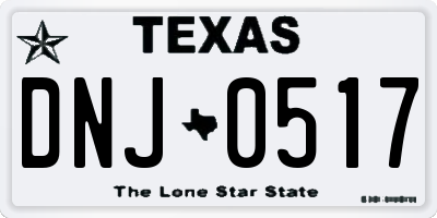 TX license plate DNJ0517