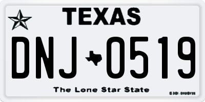 TX license plate DNJ0519