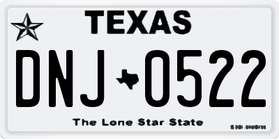 TX license plate DNJ0522
