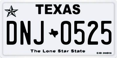 TX license plate DNJ0525