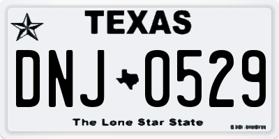 TX license plate DNJ0529
