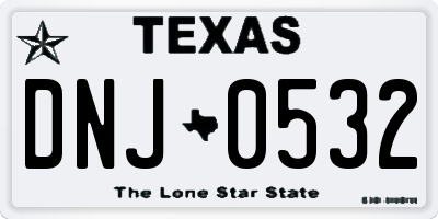 TX license plate DNJ0532