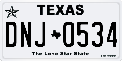 TX license plate DNJ0534