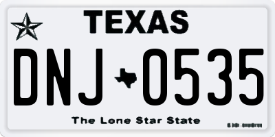 TX license plate DNJ0535
