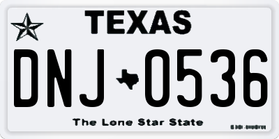TX license plate DNJ0536