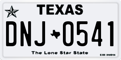 TX license plate DNJ0541