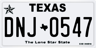 TX license plate DNJ0547