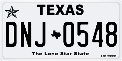 TX license plate DNJ0548