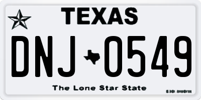 TX license plate DNJ0549