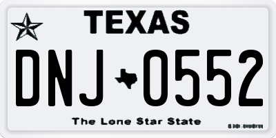 TX license plate DNJ0552