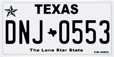 TX license plate DNJ0553