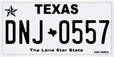 TX license plate DNJ0557
