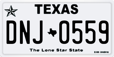TX license plate DNJ0559