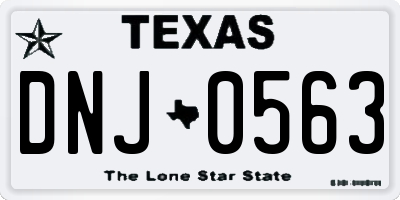 TX license plate DNJ0563