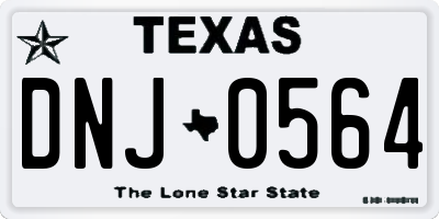 TX license plate DNJ0564