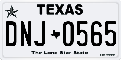 TX license plate DNJ0565