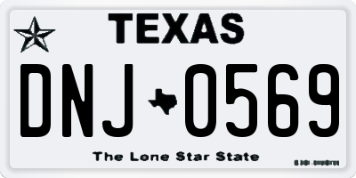 TX license plate DNJ0569