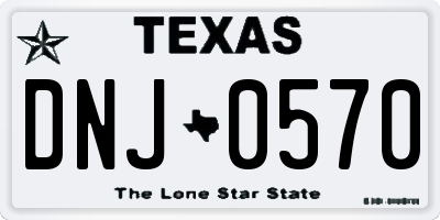 TX license plate DNJ0570