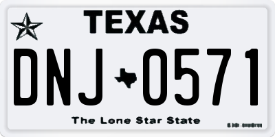 TX license plate DNJ0571