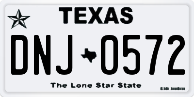 TX license plate DNJ0572