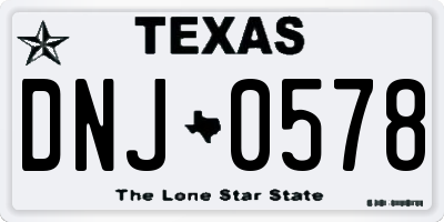 TX license plate DNJ0578
