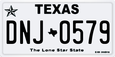 TX license plate DNJ0579