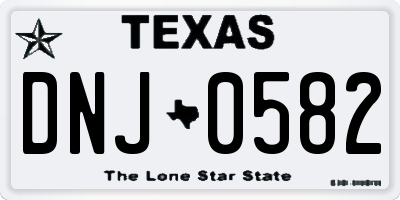 TX license plate DNJ0582