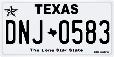 TX license plate DNJ0583
