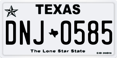 TX license plate DNJ0585
