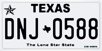 TX license plate DNJ0588