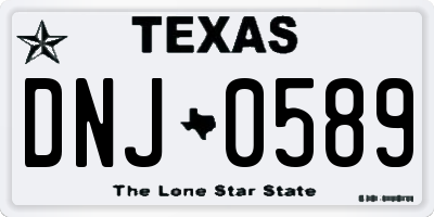 TX license plate DNJ0589