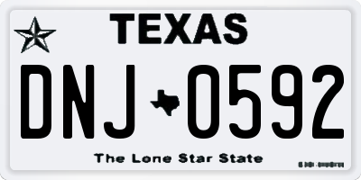 TX license plate DNJ0592