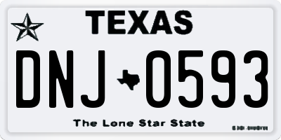 TX license plate DNJ0593
