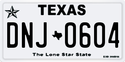 TX license plate DNJ0604