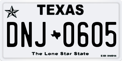 TX license plate DNJ0605