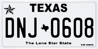TX license plate DNJ0608