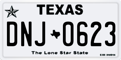 TX license plate DNJ0623