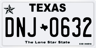 TX license plate DNJ0632