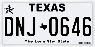 TX license plate DNJ0646